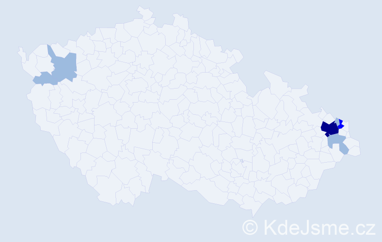 Příjmení: 'Mulka', počet výskytů 11 v celé ČR