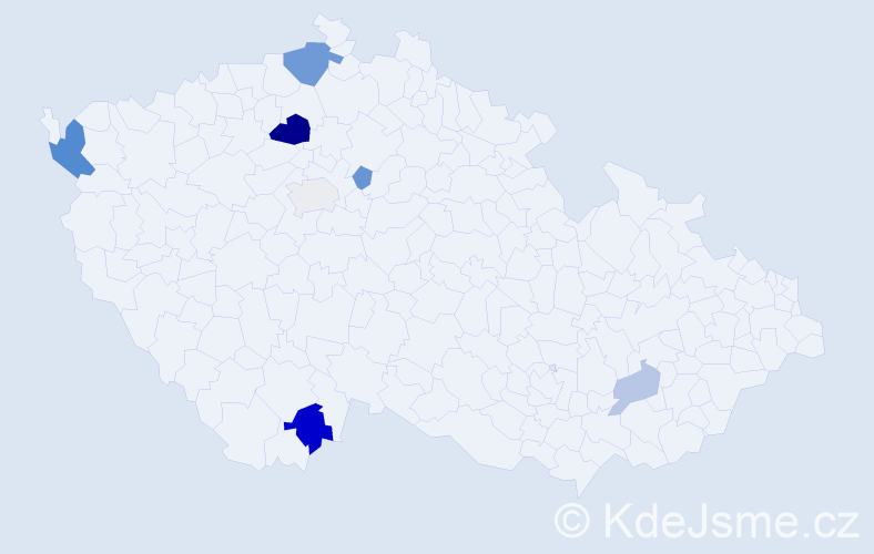 Příjmení: 'Rangel', počet výskytů 15 v celé ČR