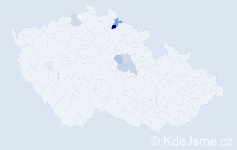 Příjmení: 'Tilerová', počet výskytů 14 v celé ČR
