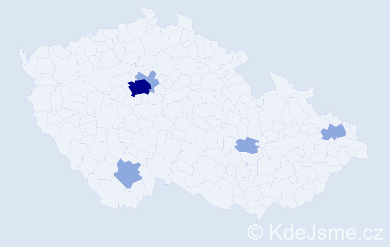 Příjmení: 'Gasparyan', počet výskytů 12 v celé ČR