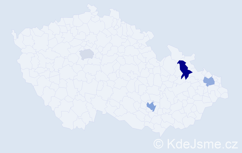 Příjmení: 'Kubacki', počet výskytů 9 v celé ČR