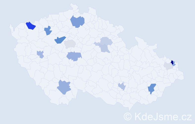 Příjmení: 'Pisarčík', počet výskytů 30 v celé ČR