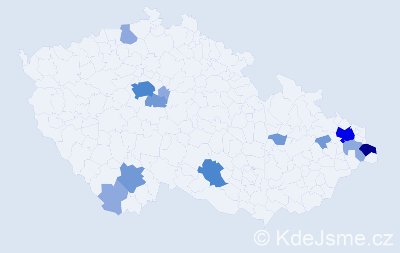 Příjmení: 'Švaňa', počet výskytů 29 v celé ČR