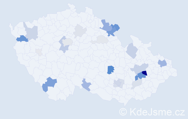 Příjmení: 'Pročková', počet výskytů 73 v celé ČR