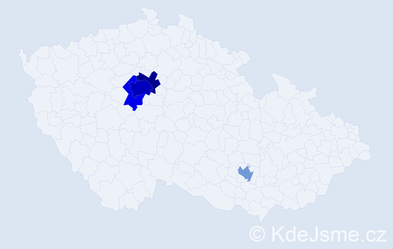 Příjmení: 'Kozlova', počet výskytů 11 v celé ČR