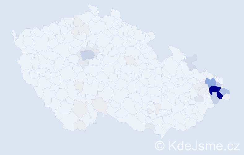 Příjmení: 'Koloničná', počet výskytů 170 v celé ČR
