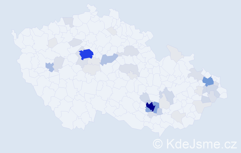 Příjmení: 'Rossi', počet výskytů 170 v celé ČR