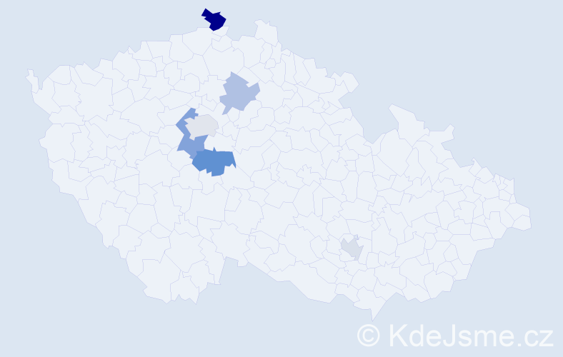 Příjmení: 'Koprolín', počet výskytů 11 v celé ČR