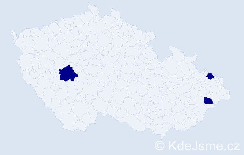 Příjmení: 'Kadrliáková', počet výskytů 3 v celé ČR