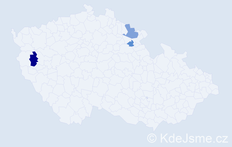 Příjmení: 'Pöllner', počet výskytů 5 v celé ČR