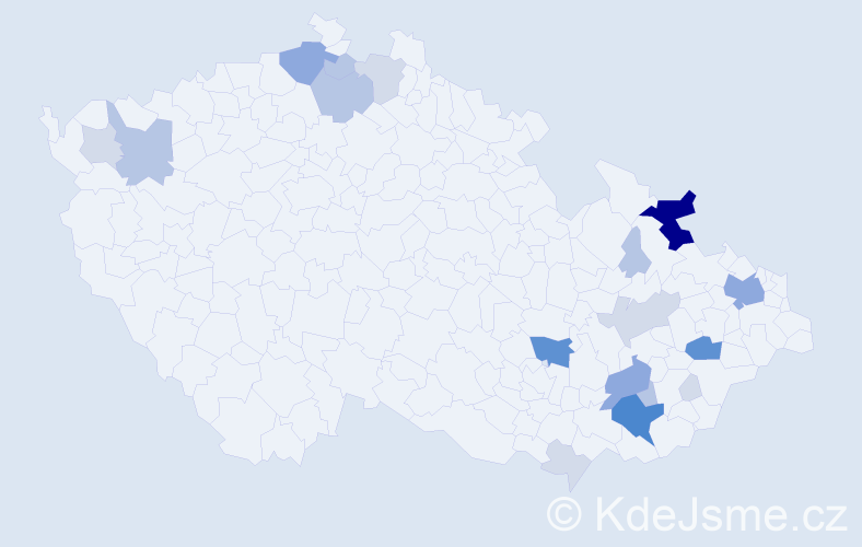 Příjmení: 'Hasmanda', počet výskytů 63 v celé ČR