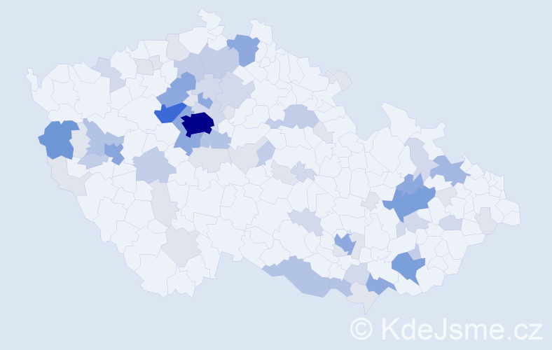 Příjmení: 'Kapitánová', počet výskytů 216 v celé ČR