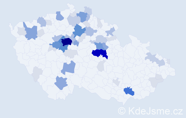 Příjmení: 'Čmelíková', počet výskytů 164 v celé ČR
