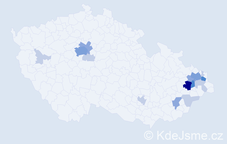 Příjmení: 'Hinner', počet výskytů 39 v celé ČR