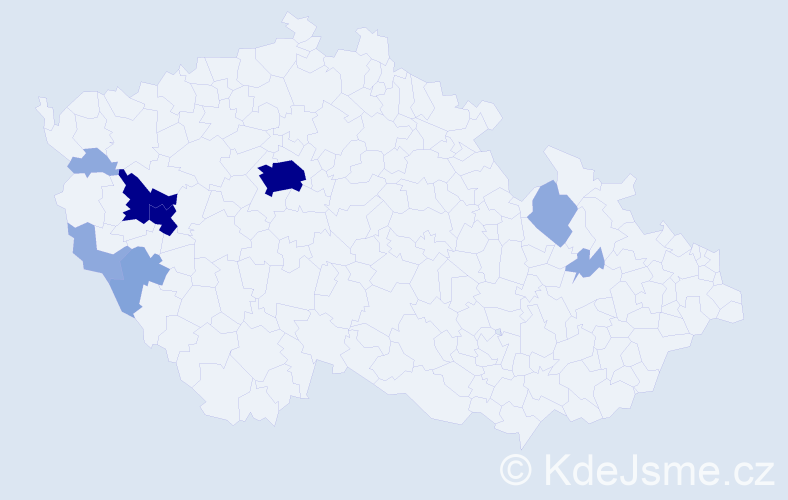 Příjmení: 'Eksteinová', počet výskytů 30 v celé ČR