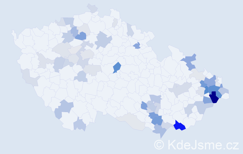 Příjmení: 'Klepáčová', počet výskytů 196 v celé ČR