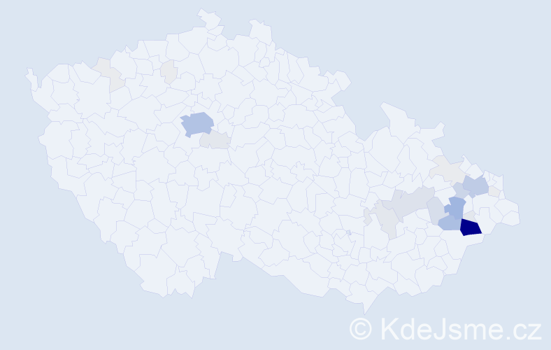 Příjmení: 'Kulišťák', počet výskytů 145 v celé ČR
