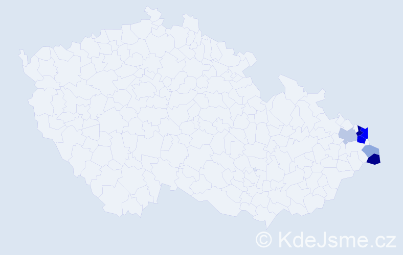 Příjmení: 'Pytlik', počet výskytů 20 v celé ČR