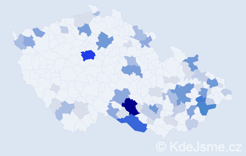 Příjmení: 'Hambálek', počet výskytů 209 v celé ČR