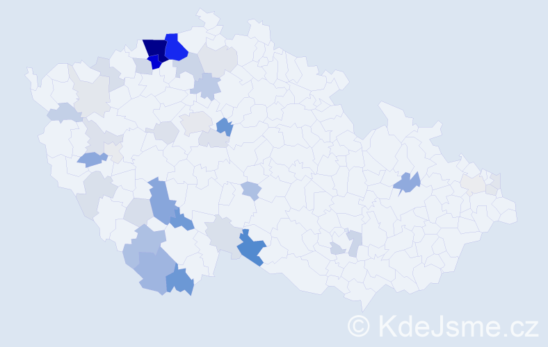Příjmení: 'Kaločaiová', počet výskytů 130 v celé ČR