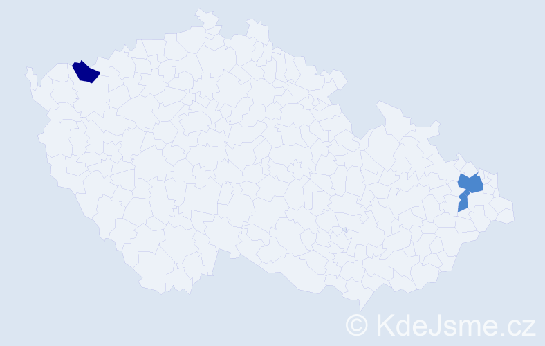 Příjmení: 'Rozsová', počet výskytů 5 v celé ČR