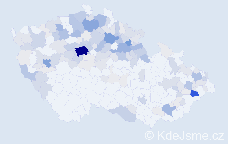 Příjmení: 'Ulrych', počet výskytů 567 v celé ČR