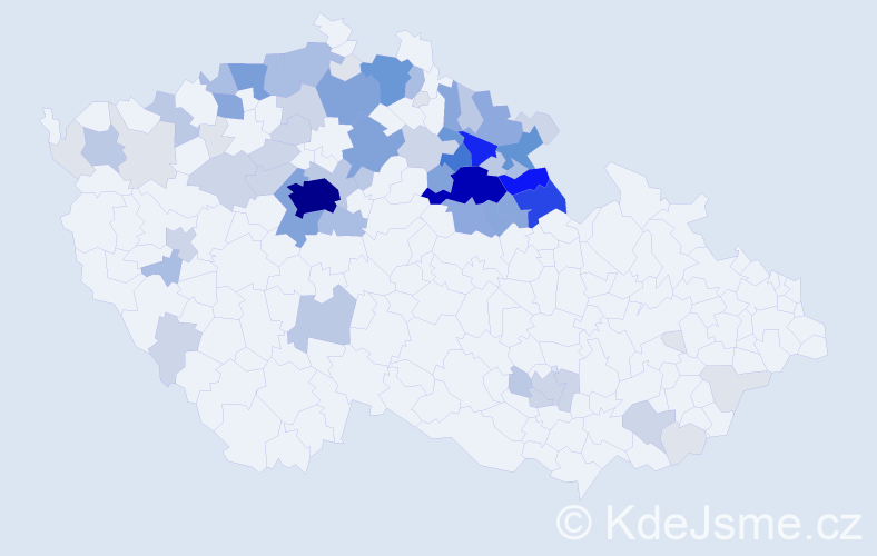 Příjmení: 'Fléglová', počet výskytů 313 v celé ČR
