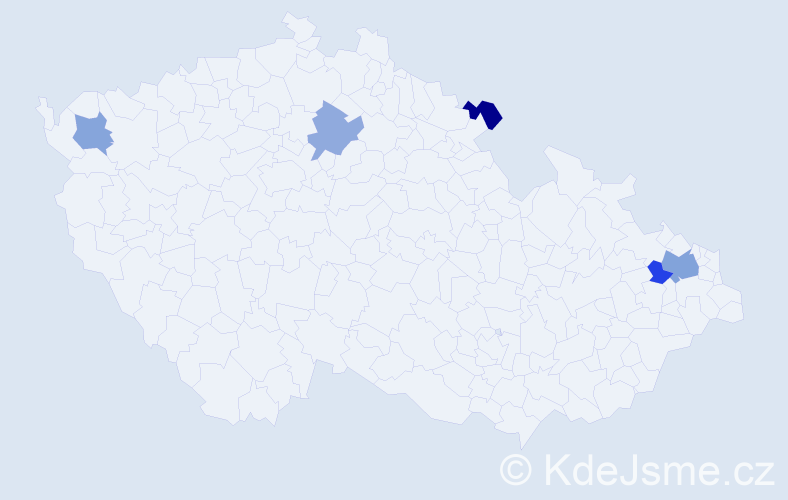 Příjmení: 'Fečiková', počet výskytů 7 v celé ČR