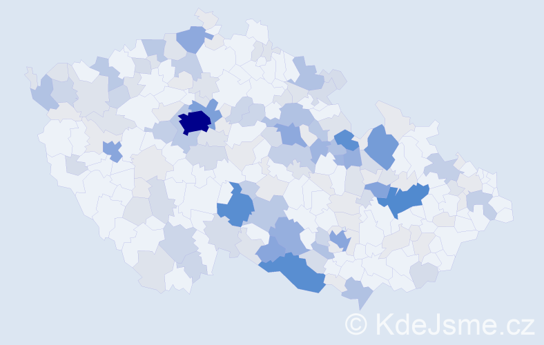 Příjmení: 'Vyhnálek', počet výskytů 533 v celé ČR