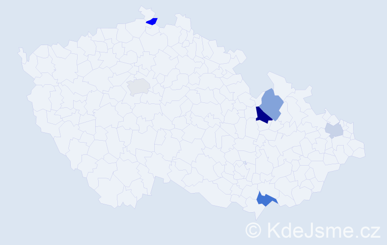 Příjmení: 'Bognarová', počet výskytů 8 v celé ČR