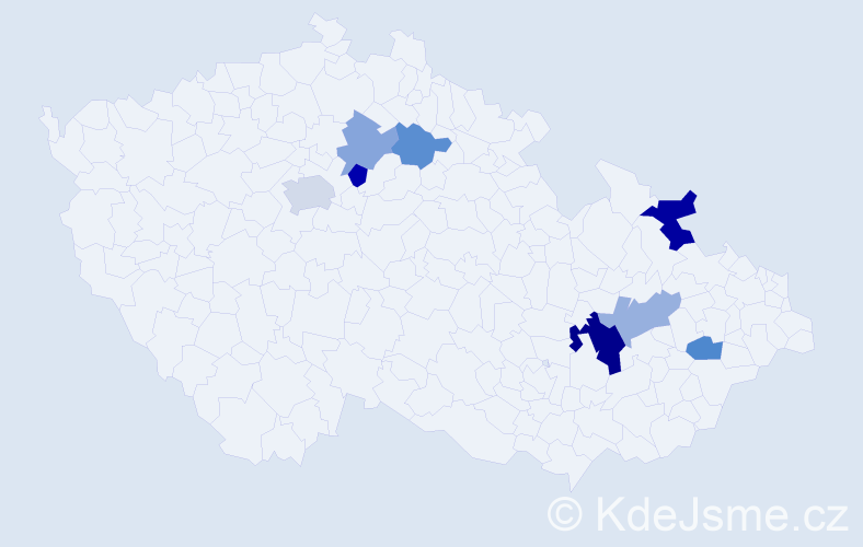 Příjmení: 'Balvan', počet výskytů 13 v celé ČR
