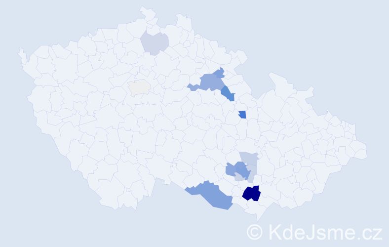 Příjmení: 'Groligová', počet výskytů 38 v celé ČR
