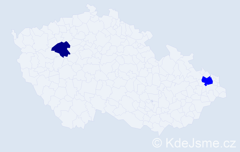 Příjmení: 'Sekunda', počet výskytů 3 v celé ČR