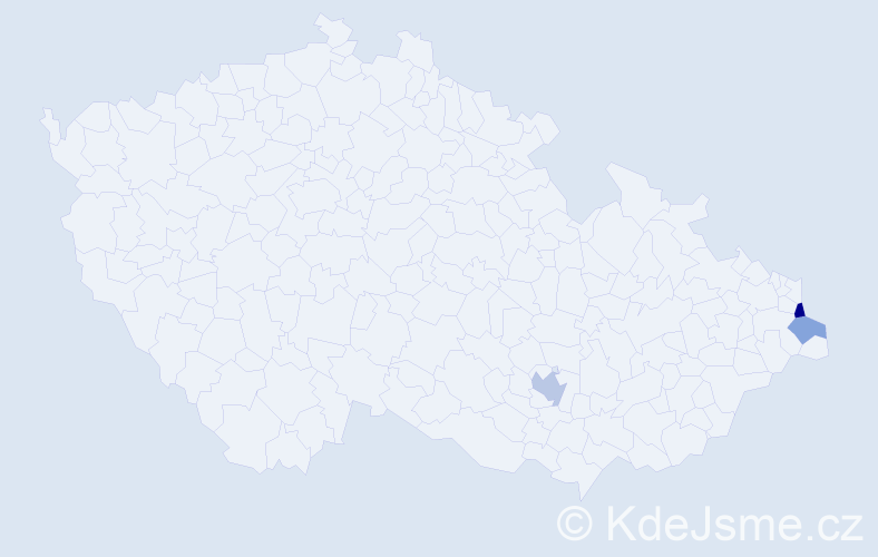 Příjmení: 'Volovec', počet výskytů 5 v celé ČR