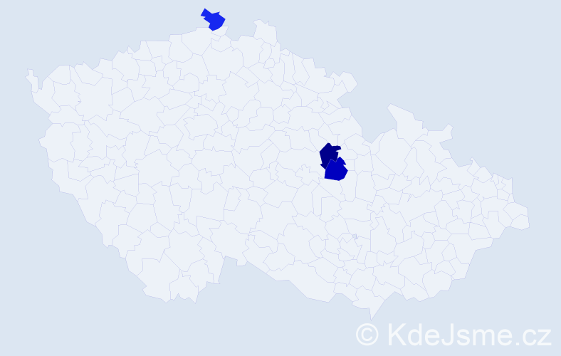 Příjmení: 'Hadysová', počet výskytů 10 v celé ČR