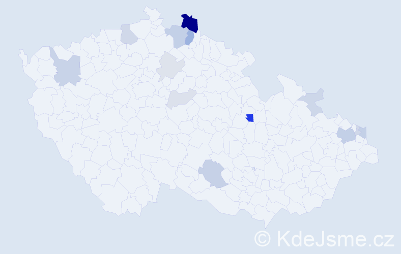 Příjmení: 'Krága', počet výskytů 36 v celé ČR