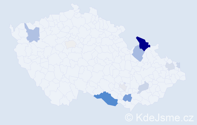 Příjmení: 'Kapečková', počet výskytů 27 v celé ČR