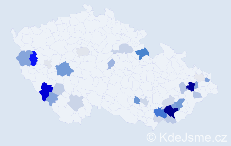 Příjmení: 'Býčková', počet výskytů 95 v celé ČR