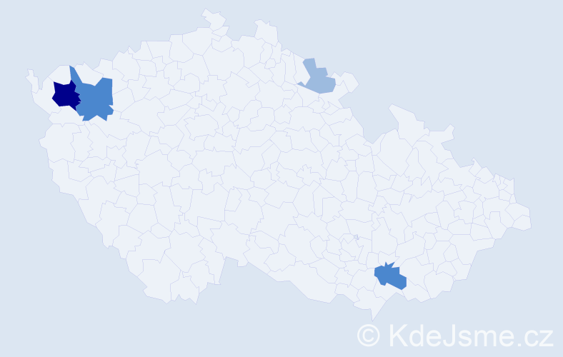 Příjmení: 'Feníková', počet výskytů 9 v celé ČR