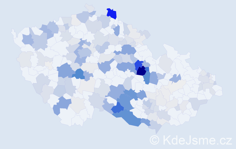 Příjmení: 'Částková', počet výskytů 616 v celé ČR