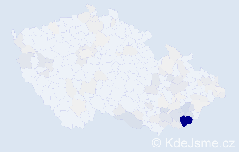 Příjmení: 'Mahdalová', počet výskytů 469 v celé ČR