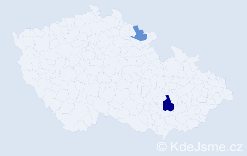 Příjmení: 'Lekka', počet výskytů 3 v celé ČR