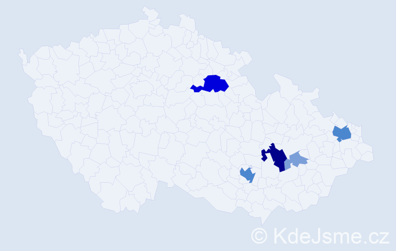 Příjmení: 'Čépe', počet výskytů 21 v celé ČR