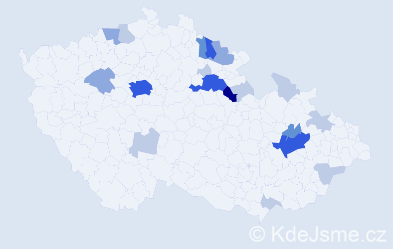 Příjmení: 'Prošvic', počet výskytů 56 v celé ČR