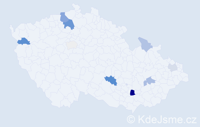 Příjmení: 'Kozmon', počet výskytů 23 v celé ČR