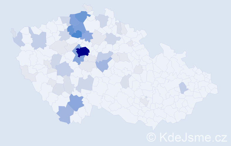 Příjmení: 'Helcl', počet výskytů 223 v celé ČR