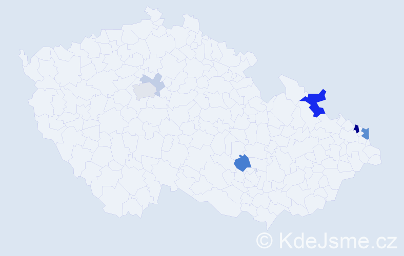Příjmení: 'Harnol', počet výskytů 18 v celé ČR
