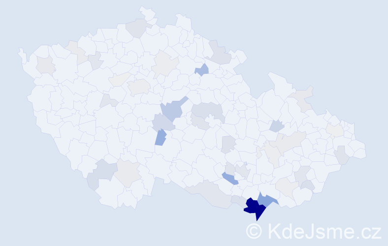 Příjmení: 'Michalicová', počet výskytů 160 v celé ČR
