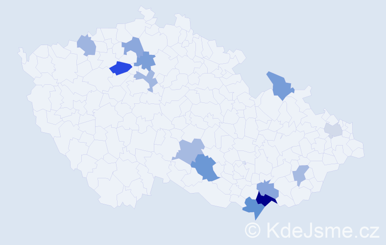 Příjmení: 'Barszczová', počet výskytů 20 v celé ČR