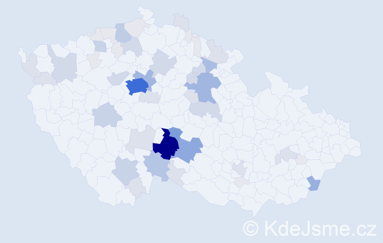 Příjmení: 'Bartoška', počet výskytů 217 v celé ČR